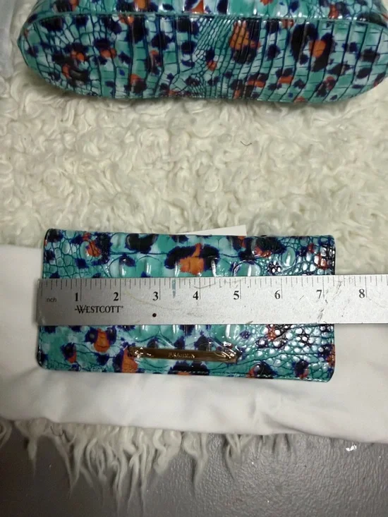 New Brahmin Katie Frisky Melbourne Turquoise Floral  Crossbody/Wallet - Picture 14 of 17